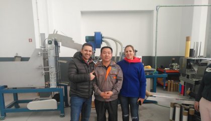 Senmei paper tube sealing line in Russia